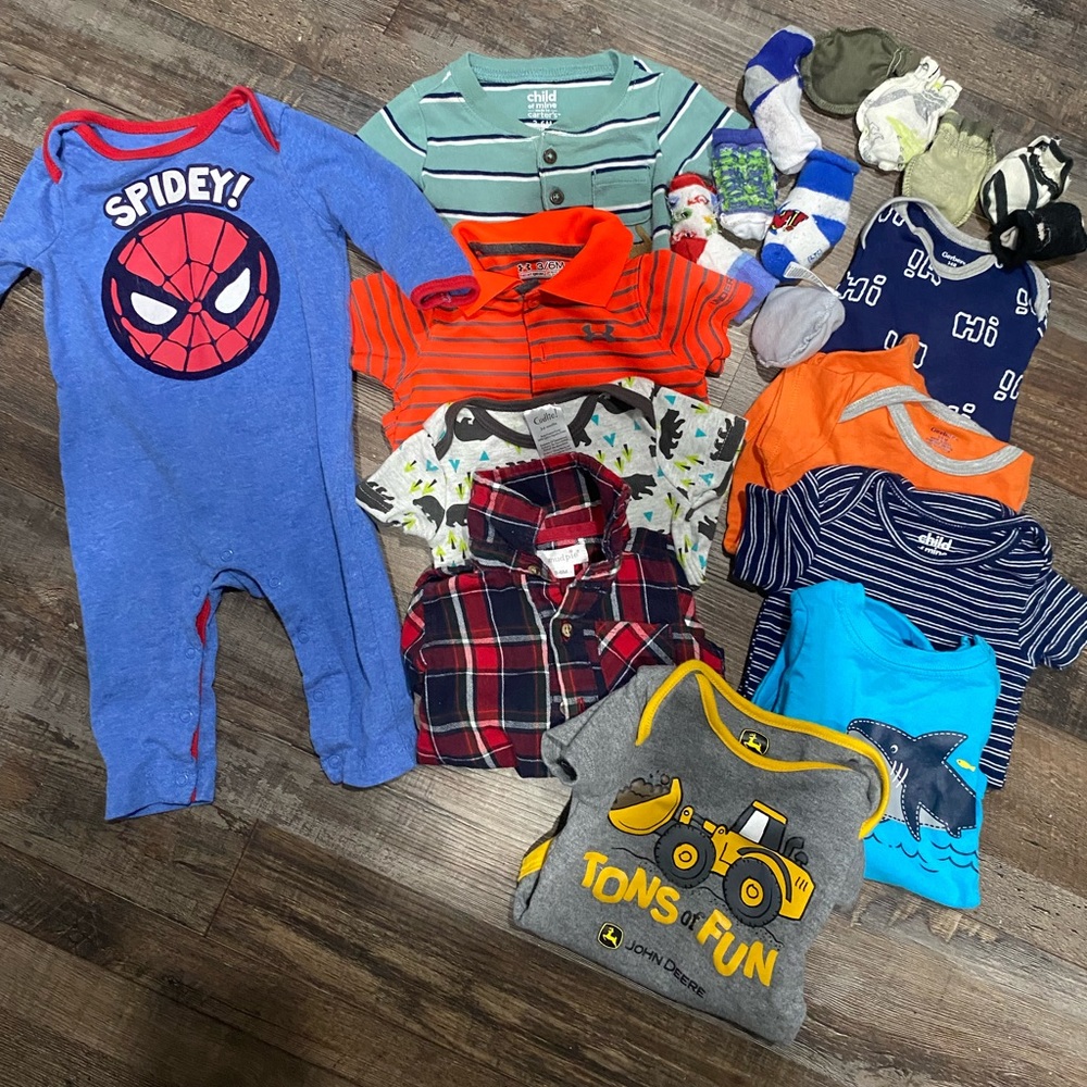 Baby boys 3-6 months lot carters under armour john deer gerber